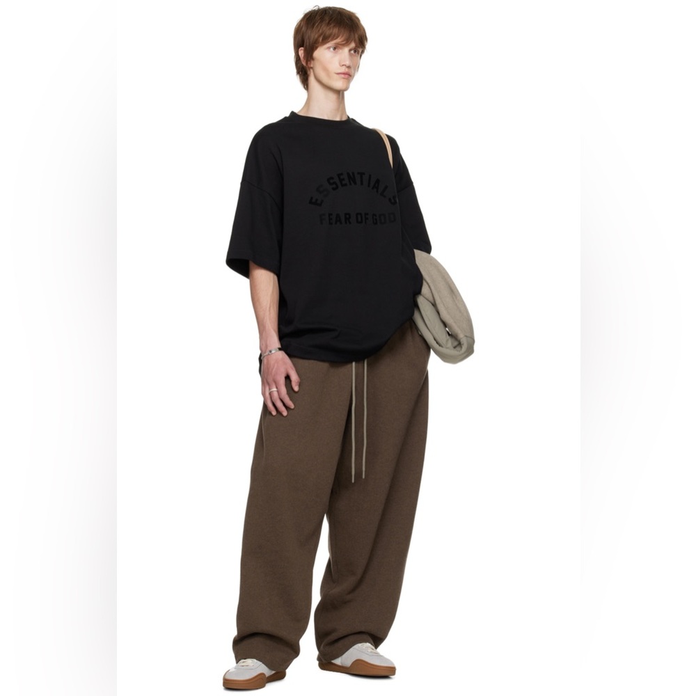 FEAR OF GOD ESSENTIALS Black Bonded T-Shirt In Black Size L